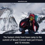 The fastest climb from base camp to the summit of Mount Everest