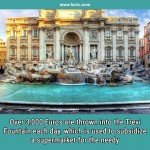 Over 3,000 Euros are thrown into the Trevi Fountain each day