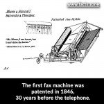 The first fax machine was patented in 1846