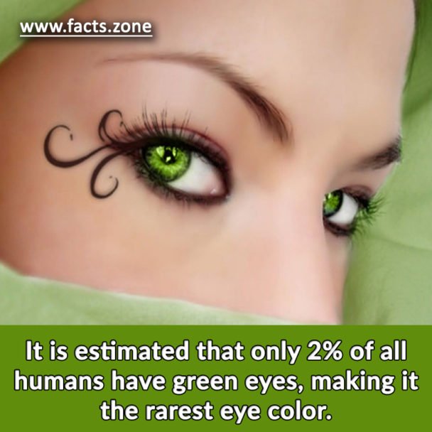 It is estimated that only 2% of all humans have green eyes