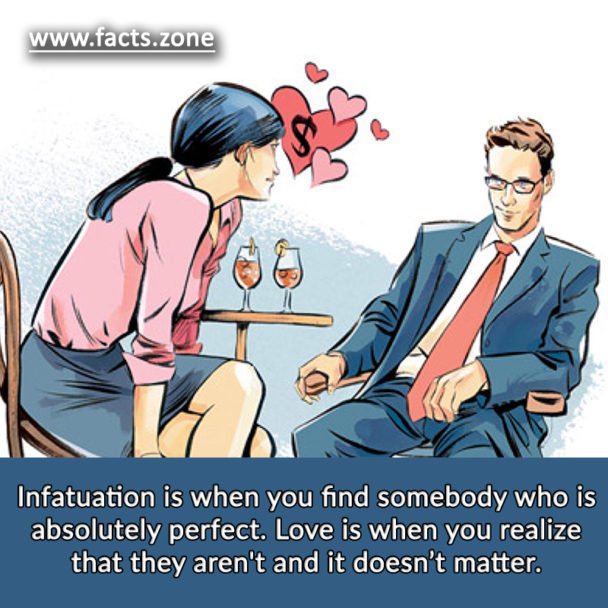 Infatuation is when you find somebody who is absolutely perfect.