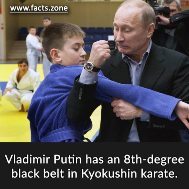 Vladimir Putin has an 8th-degree black belt