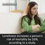 Loneliness increases a person's risk of mortality by 26%