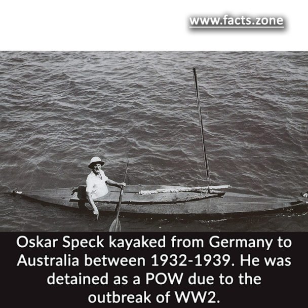 Oskar Speck kayaked from Germany to Australia between 1932-1939.