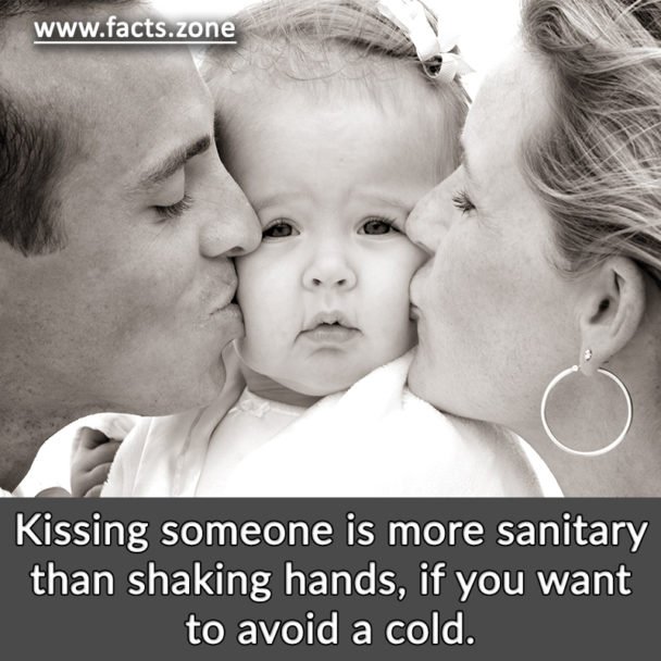 Kissing someone is more sanitary than shaking hands