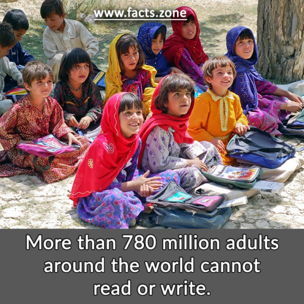 Adults that cannot read or write.