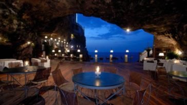 restaurant built into a grotto